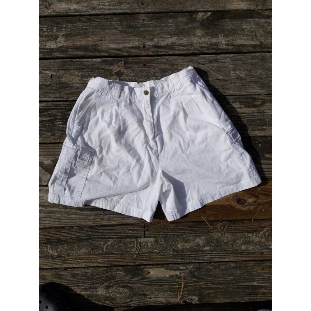 Rafaella White Cargo Style Shorts Pockets Size XL/16